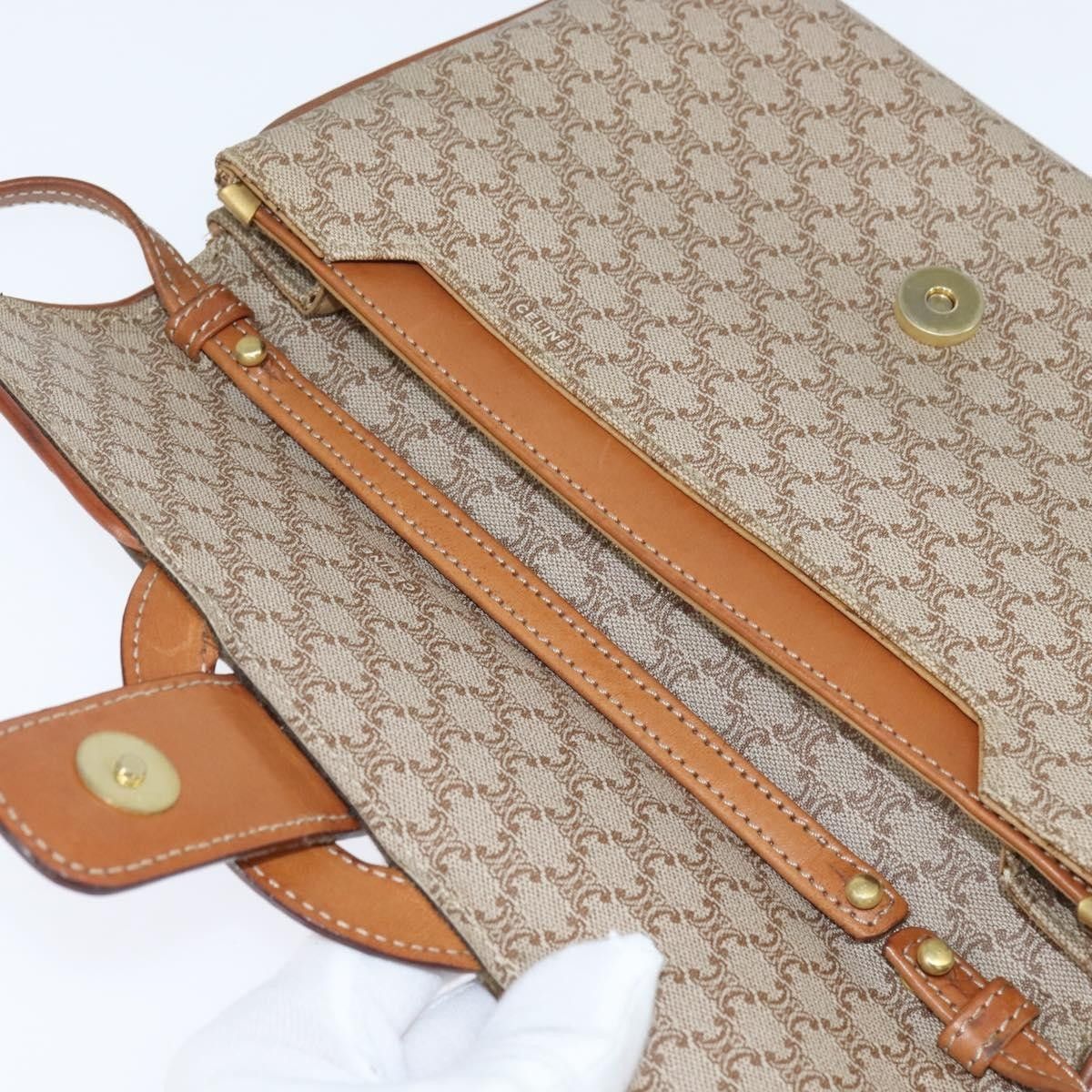 Celine Celine Vintage Macadam Shoulder Bag Canvas and Leather Size ONE SIZE - 17 Thumbnail