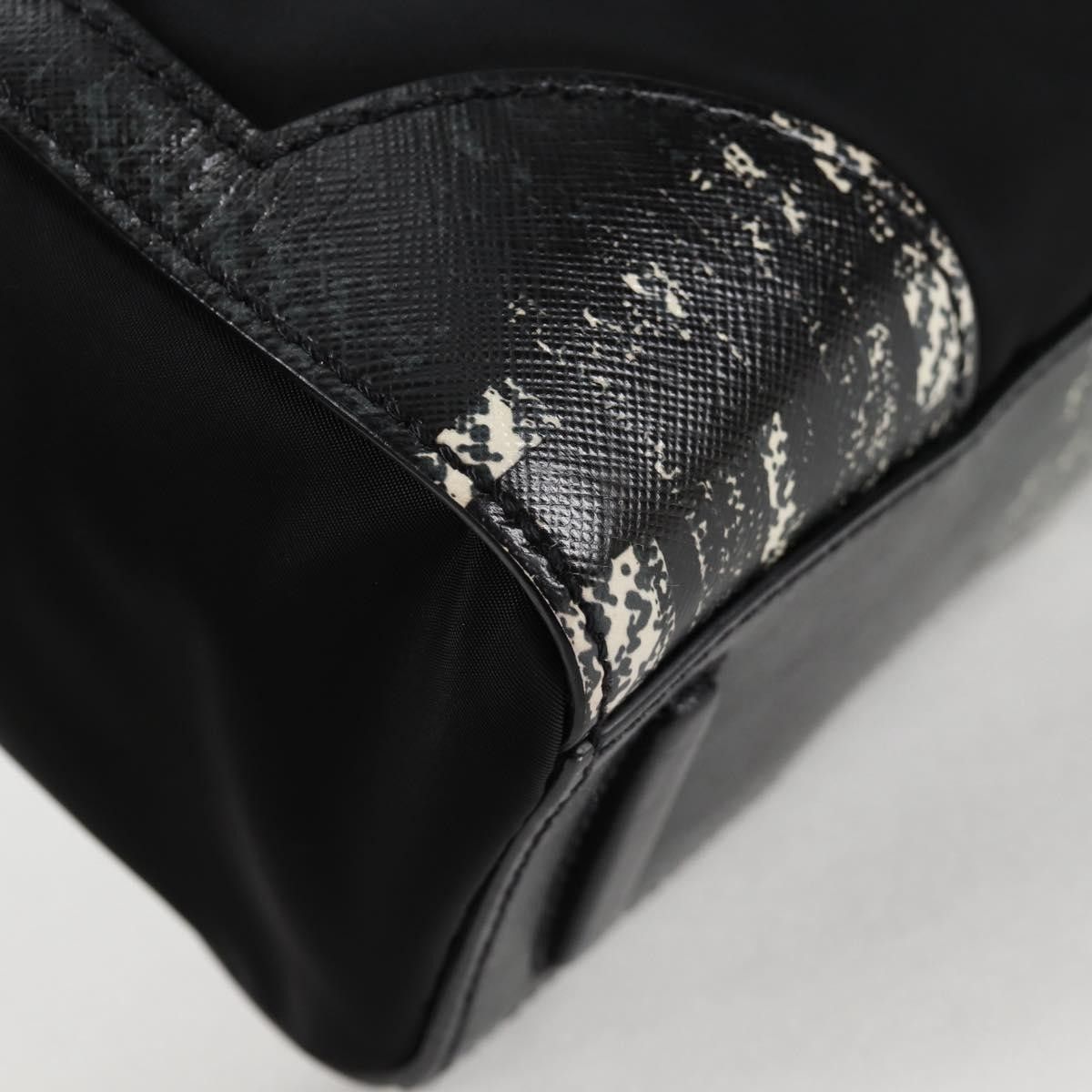 Prada Prada Turn Lock Top Handle Bag Printed Saffiano Leather with Tessuto Size ONE SIZE - 10 Thumbnail