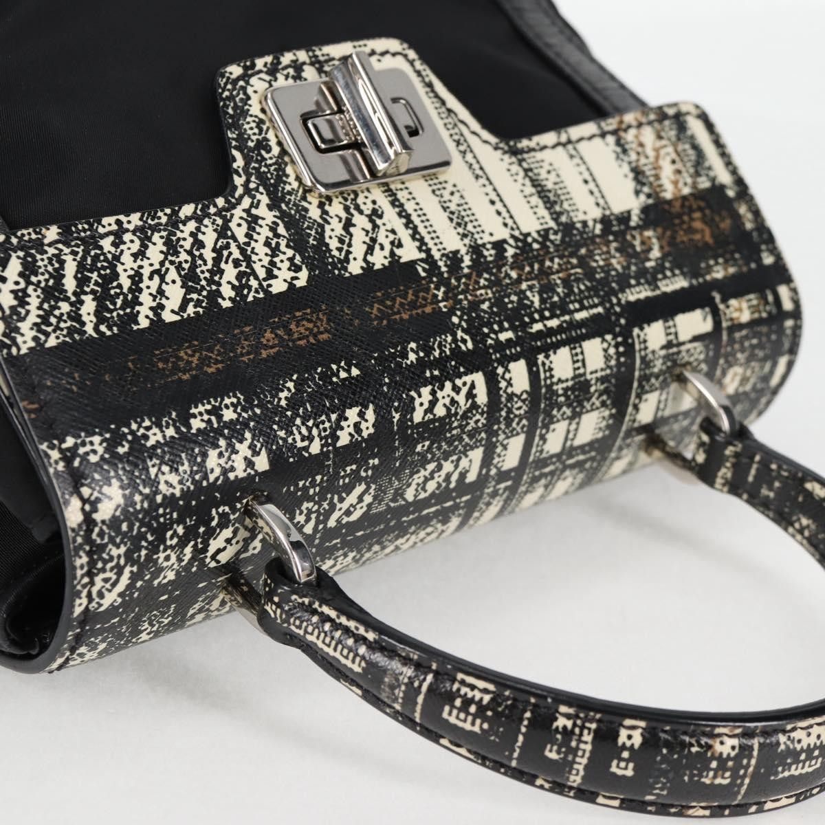 Prada Prada Turn Lock Top Handle Bag Printed Saffiano Leather with Tessuto Size ONE SIZE - 16 Thumbnail