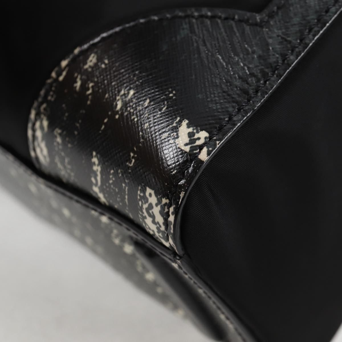 Prada Prada Turn Lock Top Handle Bag Printed Saffiano Leather with Tessuto Size ONE SIZE - 11 Thumbnail