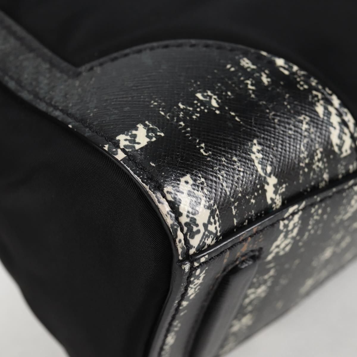 Prada Prada Turn Lock Top Handle Bag Printed Saffiano Leather with Tessuto Size ONE SIZE - 8 Thumbnail