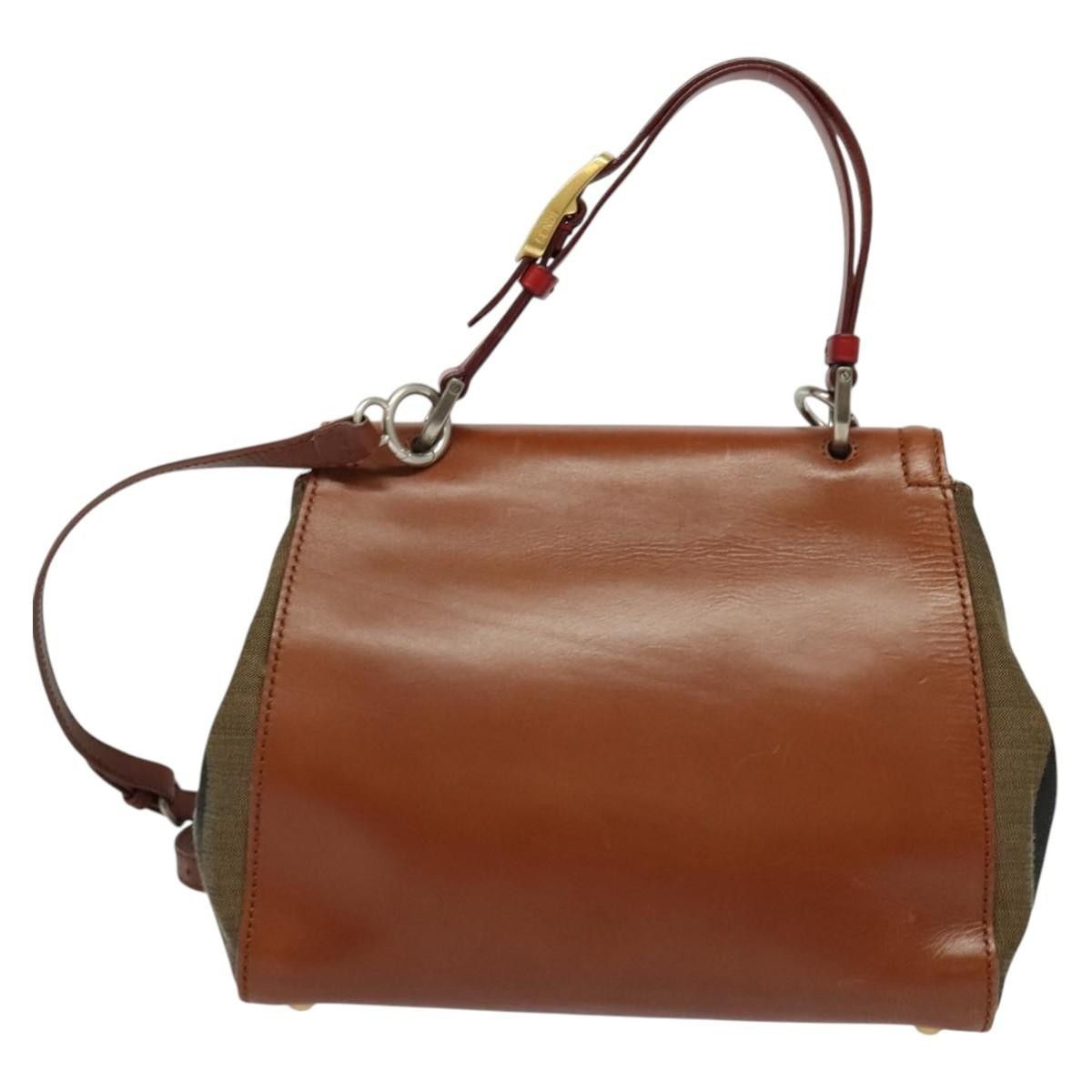 Fendi Fendi Silvana Bag Leather with Pequin Canvas Size ONE SIZE - 2 Thumbnail