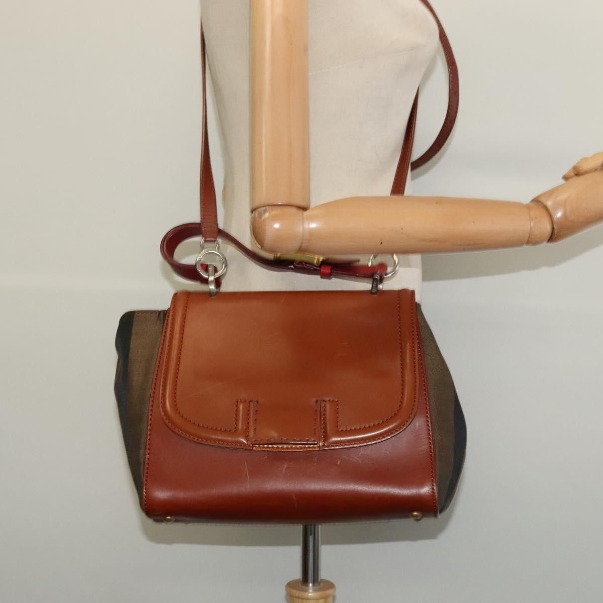 Fendi Fendi Silvana Bag Leather with Pequin Canvas Size ONE SIZE - 16 Thumbnail