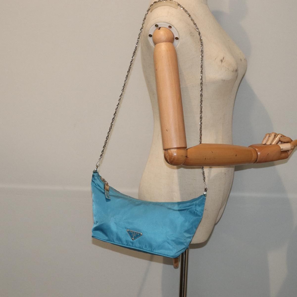 Prada Prada Vintage Chain Shoulder Bag Tessuto Size ONE SIZE - 14 Thumbnail