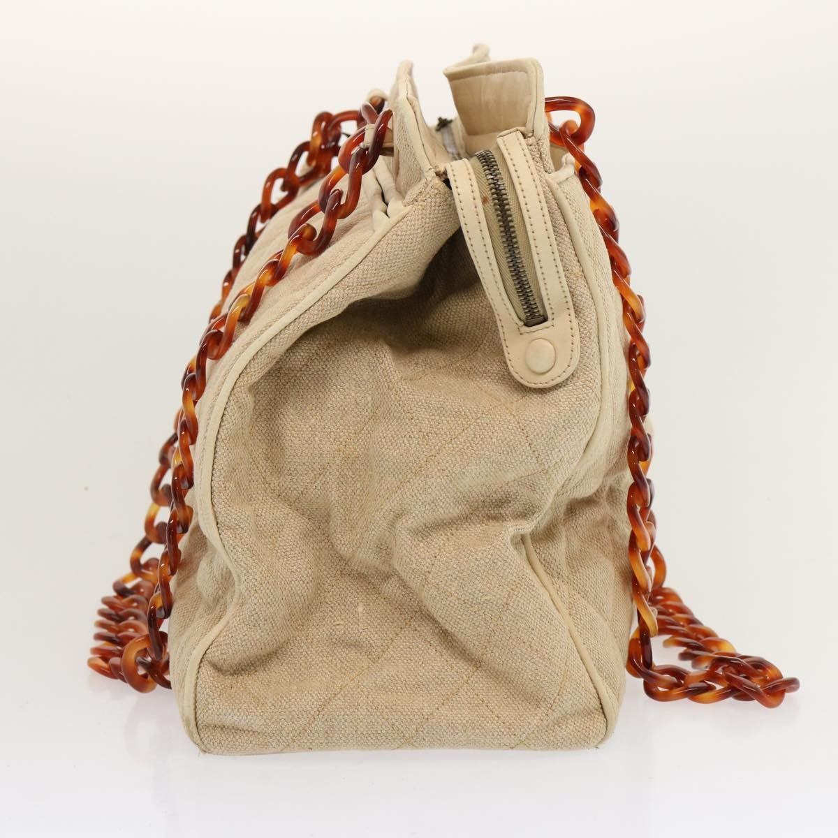 Chanel Chanel Resin Chain Handle Shoulder Bag Canvas Size ONE SIZE - 3 Thumbnail