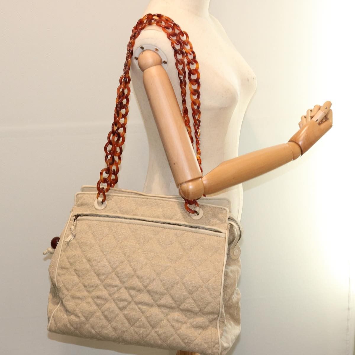 Chanel Chanel Resin Chain Handle Shoulder Bag Canvas Size ONE SIZE - 15 Thumbnail