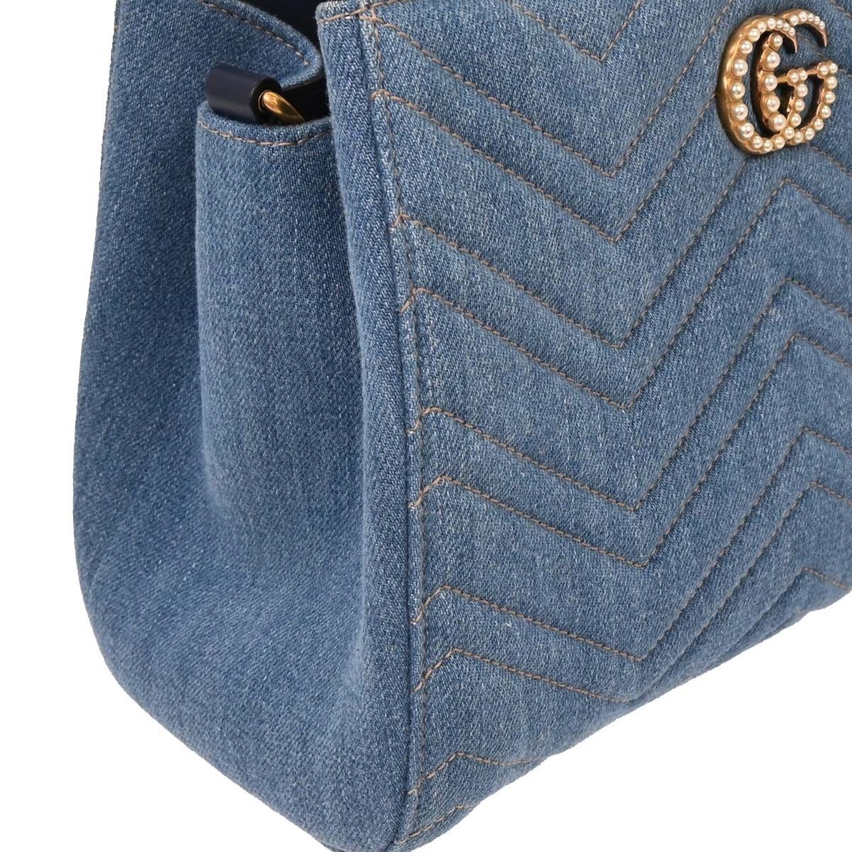 Gucci Gucci Pearly GG Marmont Tote Matelasse Denim Size ONE SIZE - 7 Thumbnail