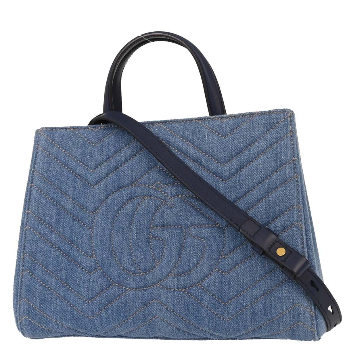 Gucci Gucci Pearly GG Marmont Tote Matelasse Denim Size ONE SIZE - 2 Thumbnail