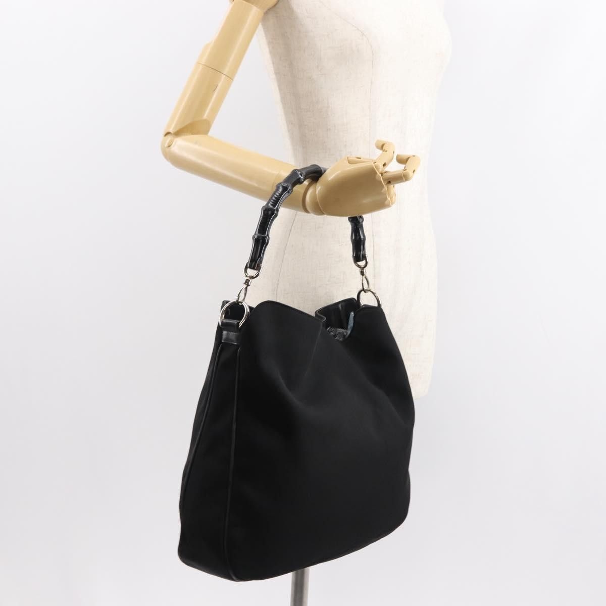 Gucci Gucci Vintage Bamboo Handle Open Hobo Nylon Size ONE SIZE - 13 Thumbnail