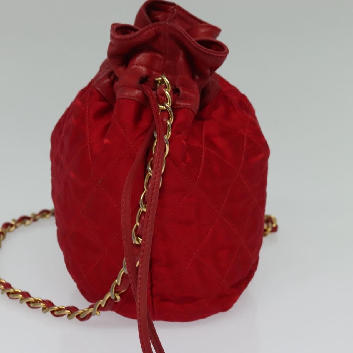Chanel Chanel Vintage Drawstring Bucket Bag Quilted Satin Size ONE SIZE - 4 Thumbnail