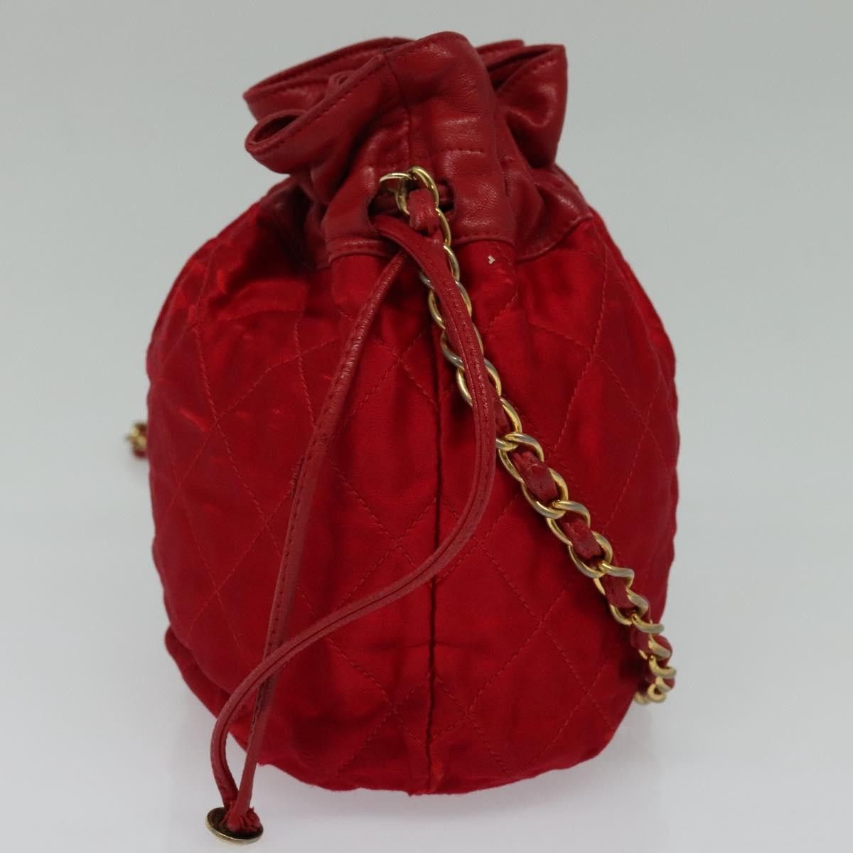 Chanel Chanel Vintage Drawstring Bucket Bag Quilted Satin Size ONE SIZE - 3 Thumbnail
