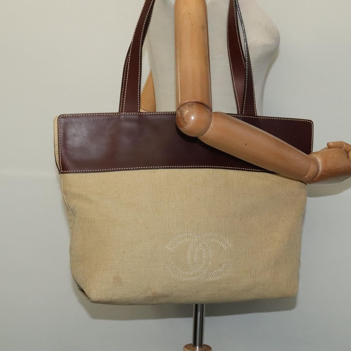 Chanel Chanel Vintage CC Tote Canvas with Leather Size ONE SIZE - 13 Thumbnail