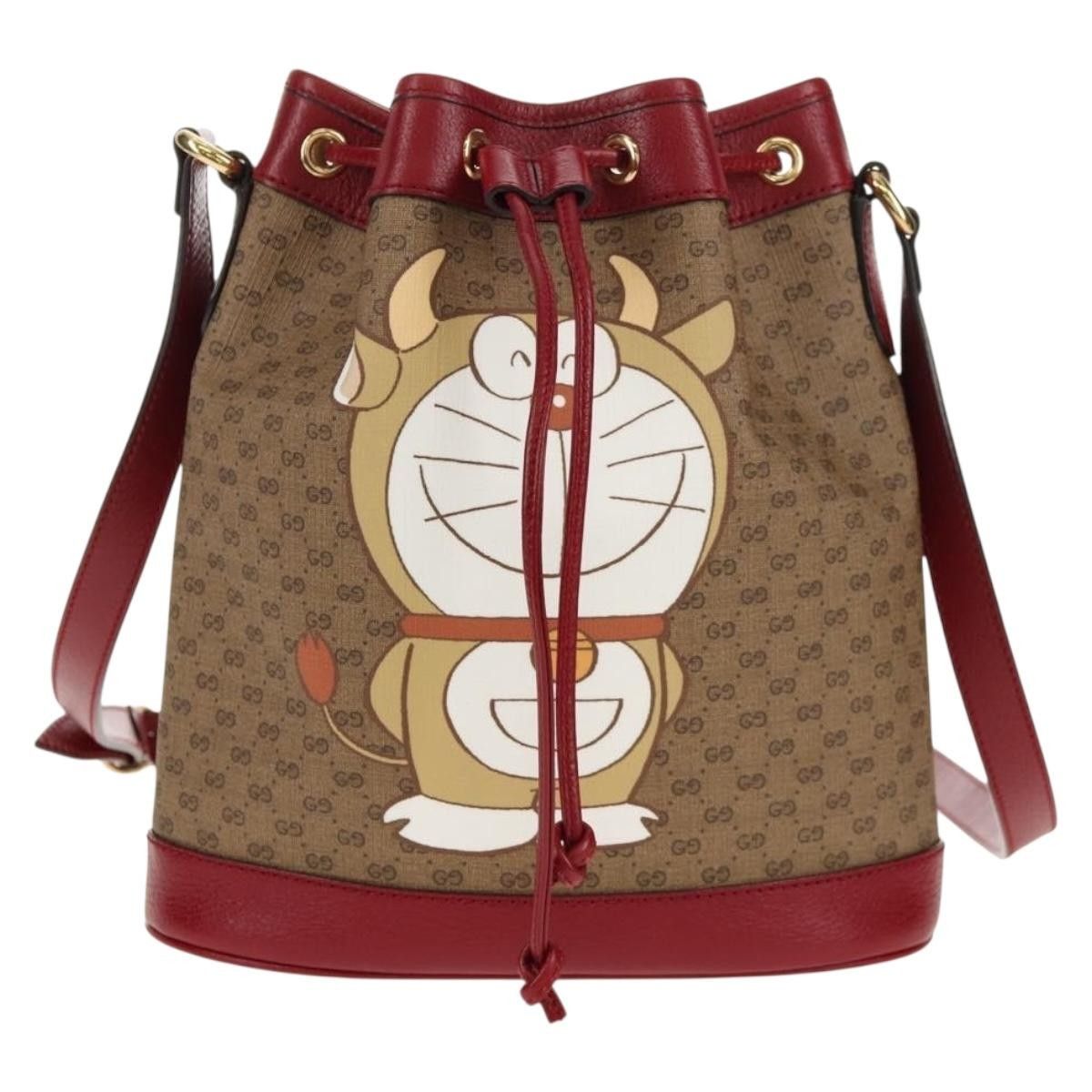 Gucci Gucci Doraemon Bucket Bag Printed Mini GG Coated Canvas Size ONE SIZE - 17 Thumbnail