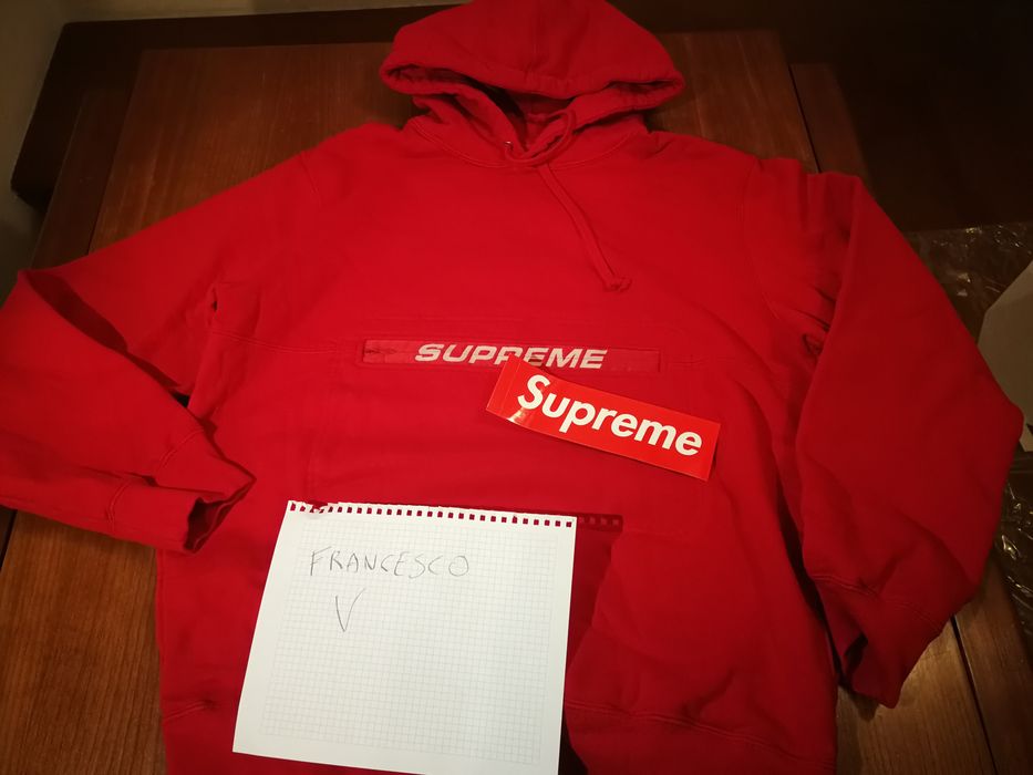 Supreme Supreme Zip Pouch Hooded Sweatshirt Large Red | Grailed