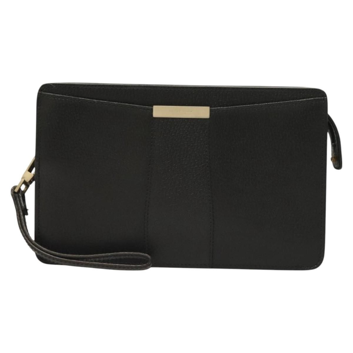 Salvatore Ferragamo Salvatore Ferragamo Logo Zip Pouch Leather Size ONE SIZE - 17 Thumbnail