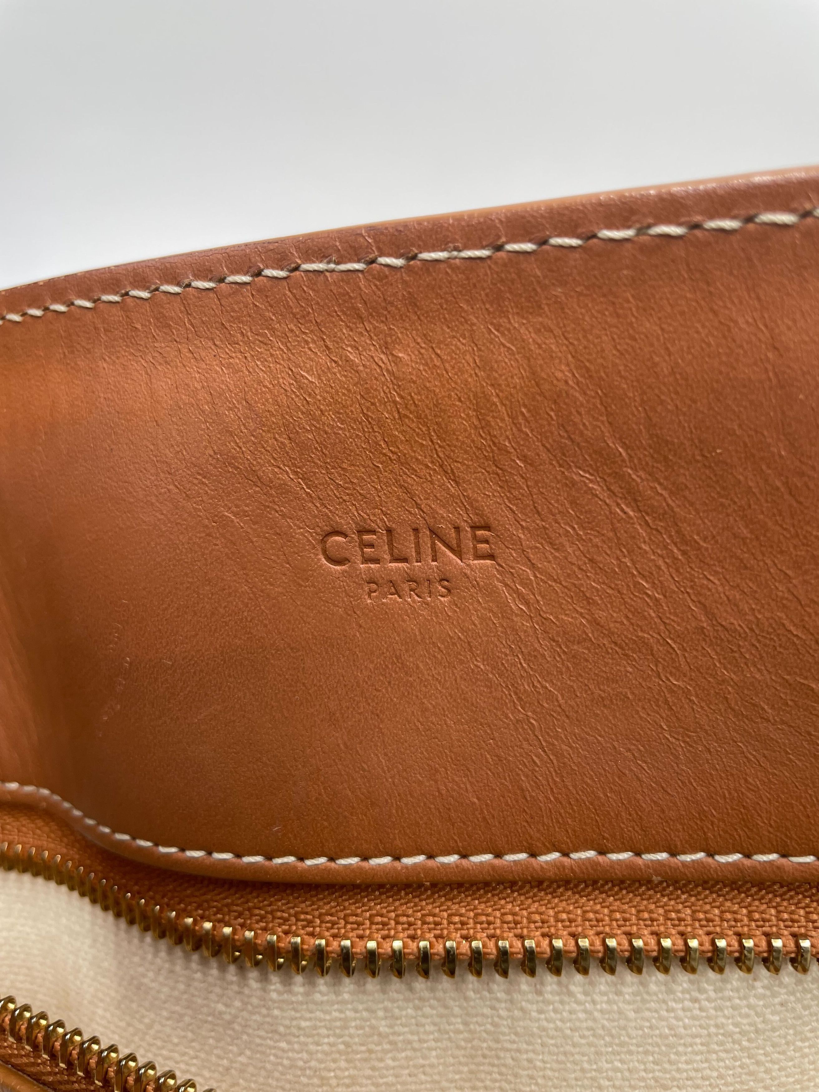 Celine Celine Vertical Square Cabas Tote Canvas with Leather Size ONE SIZE - 6 Thumbnail