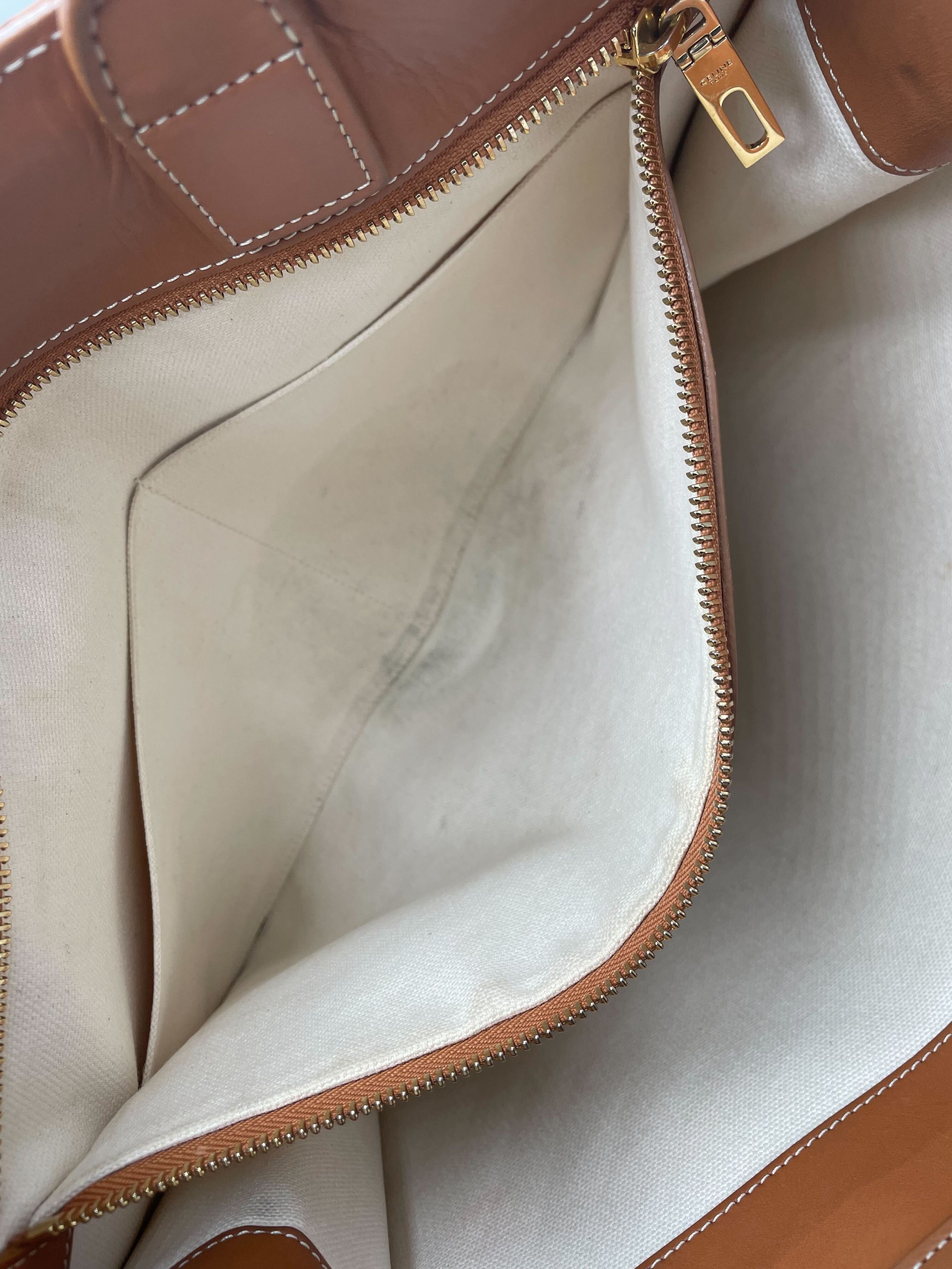 Celine Celine Vertical Square Cabas Tote Canvas with Leather Size ONE SIZE - 5 Thumbnail