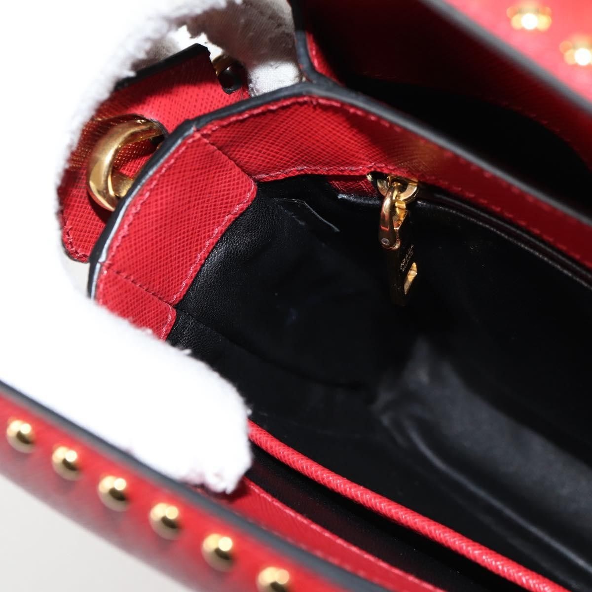 Prada Prada Turn Lock Shoulder Bag Studded Saffiano Leather Size ONE SIZE - 21 Thumbnail