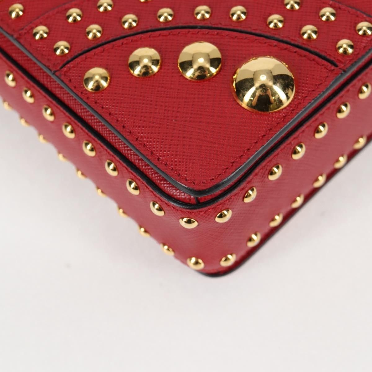 Prada Prada Turn Lock Shoulder Bag Studded Saffiano Leather Size ONE SIZE - 9 Thumbnail