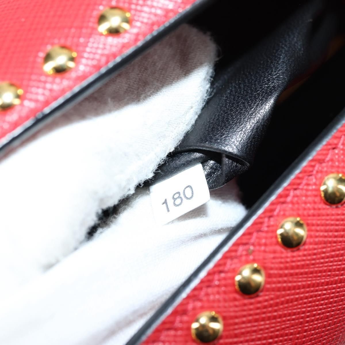 Prada Prada Turn Lock Shoulder Bag Studded Saffiano Leather Size ONE SIZE - 7 Thumbnail