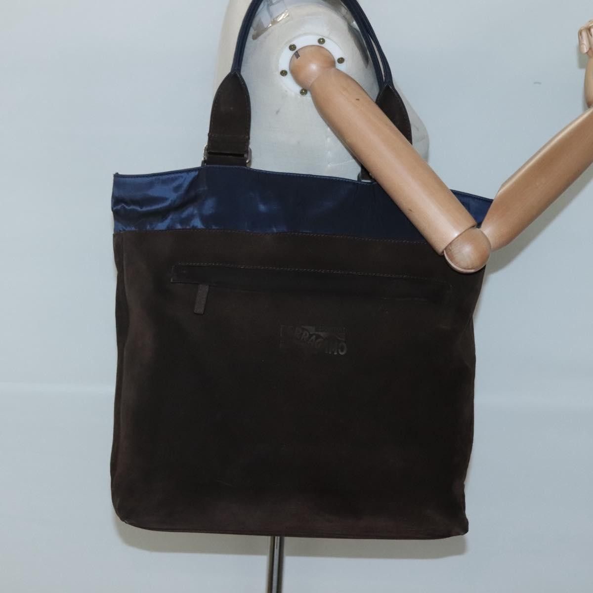 Salvatore Ferragamo Salvatore Ferragamo Convertible Front Zip Pocket Tote Suede Size ONE SIZE - 14 Thumbnail