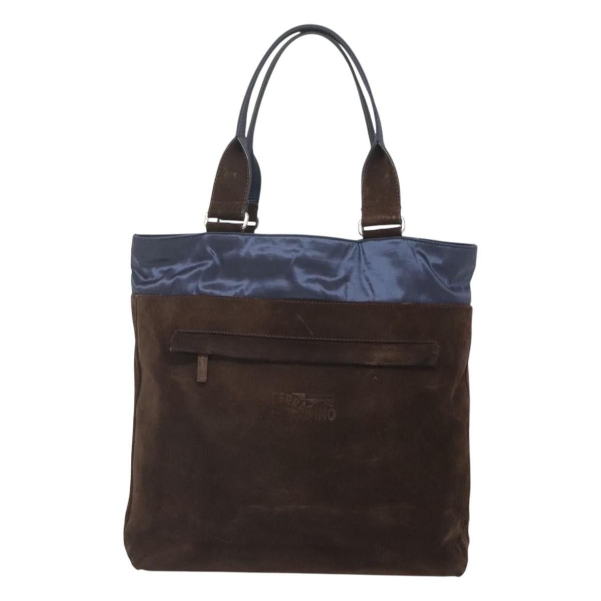 Salvatore Ferragamo Salvatore Ferragamo Convertible Front Zip Pocket Tote Suede Size ONE SIZE - 17 Thumbnail