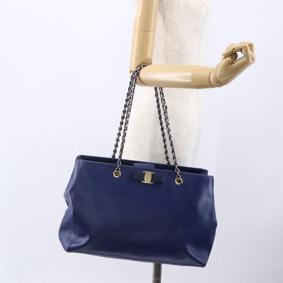 Salvatore Ferragamo Salvatore Ferragamo Vara Bow Chain Tote Leather Size ONE SIZE - 13 Thumbnail