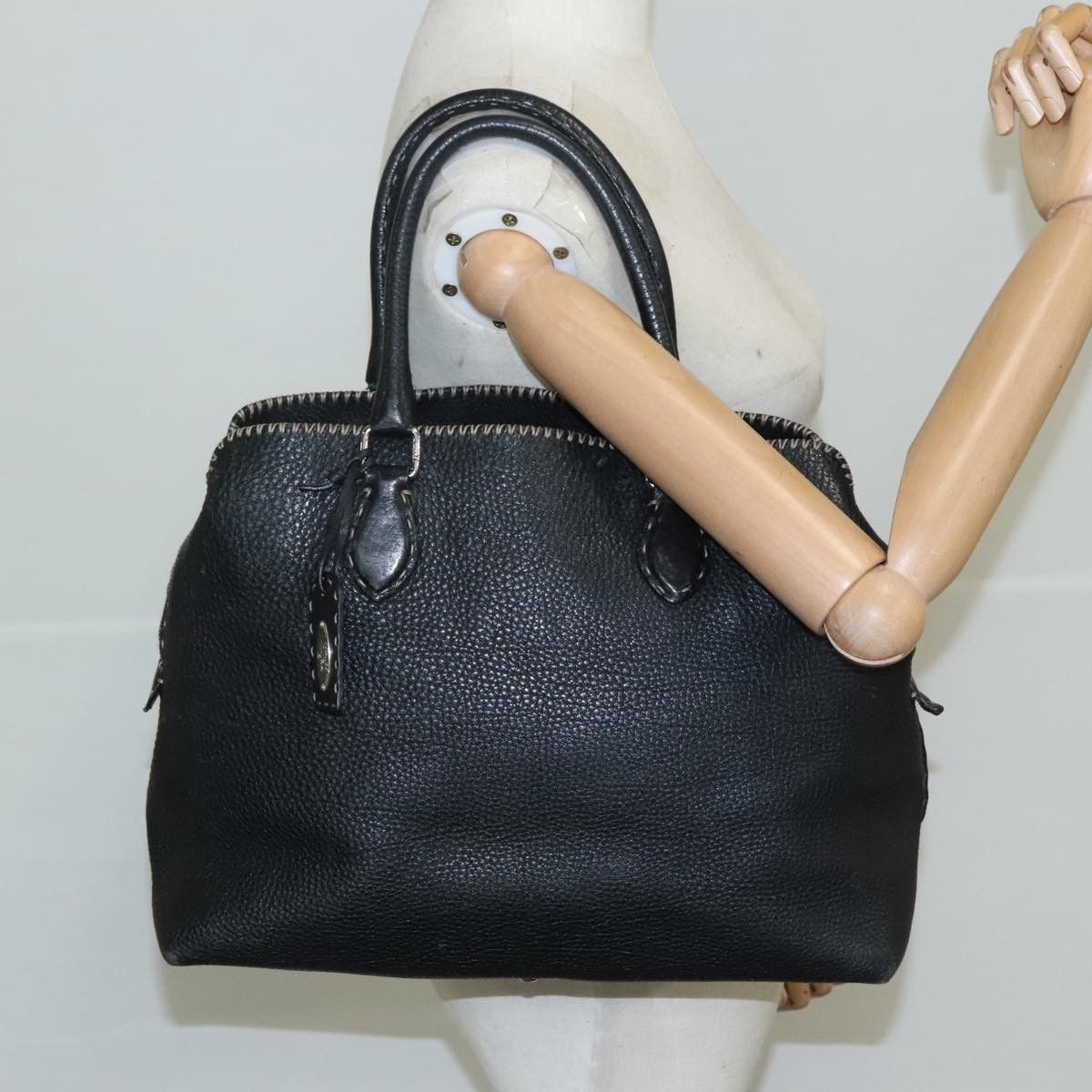Fendi Fendi Selleria Handle Bag Embossed Leather Size ONE SIZE - 14 Thumbnail