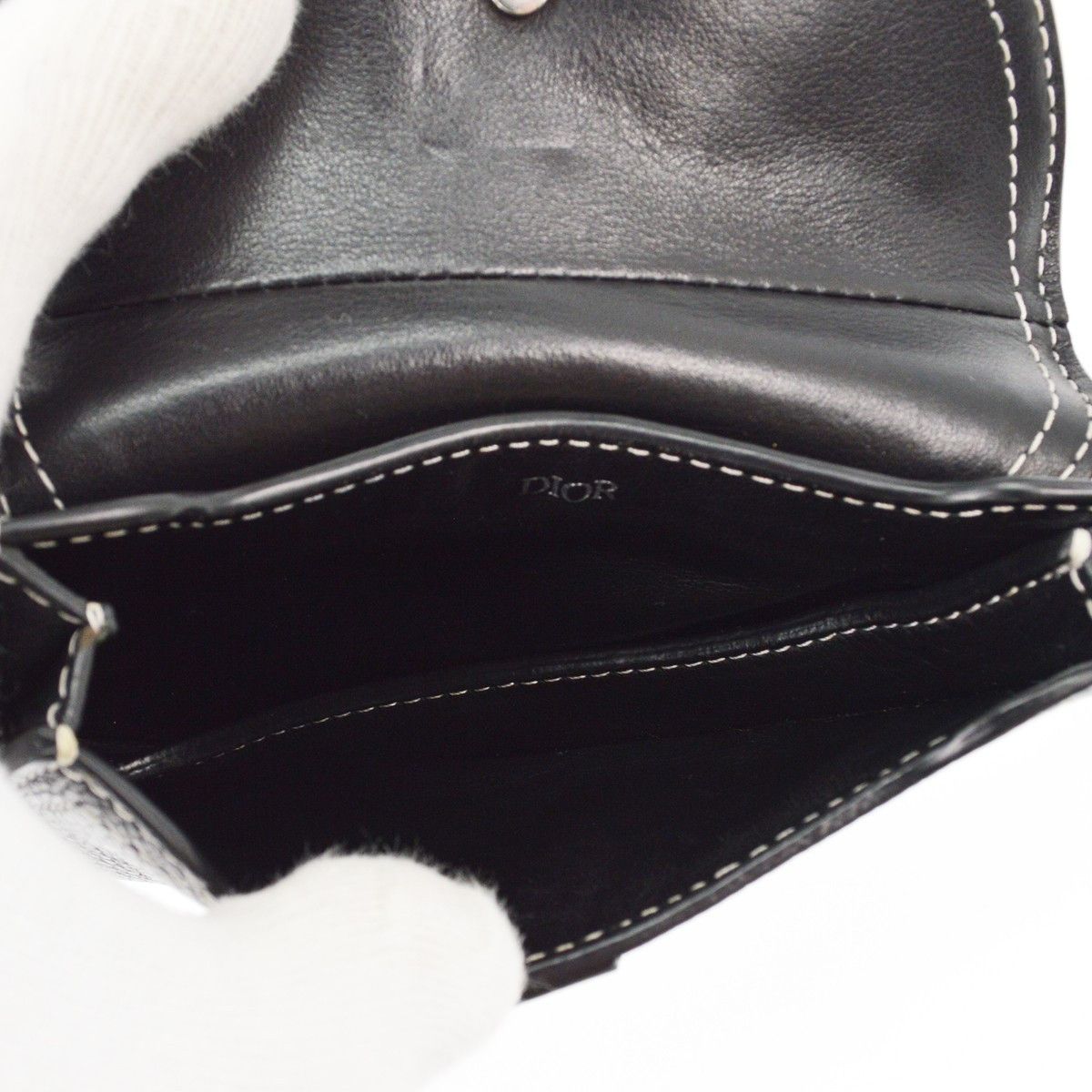 Dior Christian Dior Saddle Wristlet Clutch Leather Size ONE SIZE - 4 Thumbnail