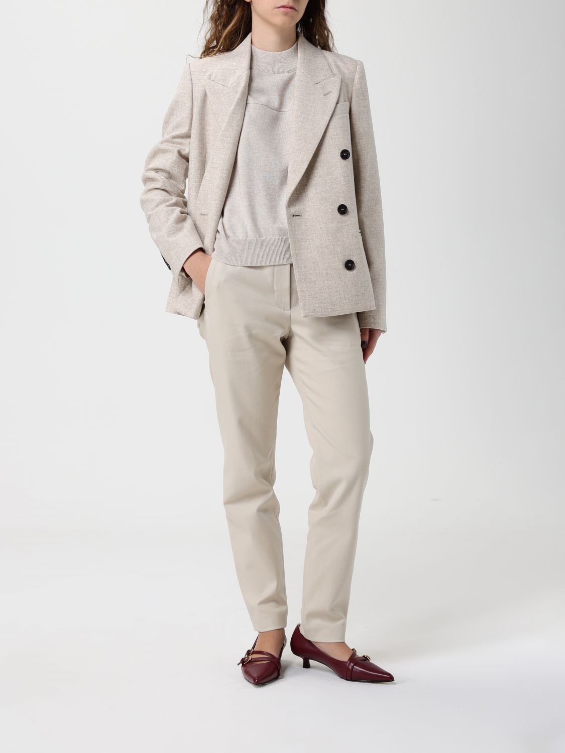 Brunello Cucinelli Brunello Cucinelli Jacket Woman Beige Size S / US 4 / IT 40 - 2 Thumbnail
