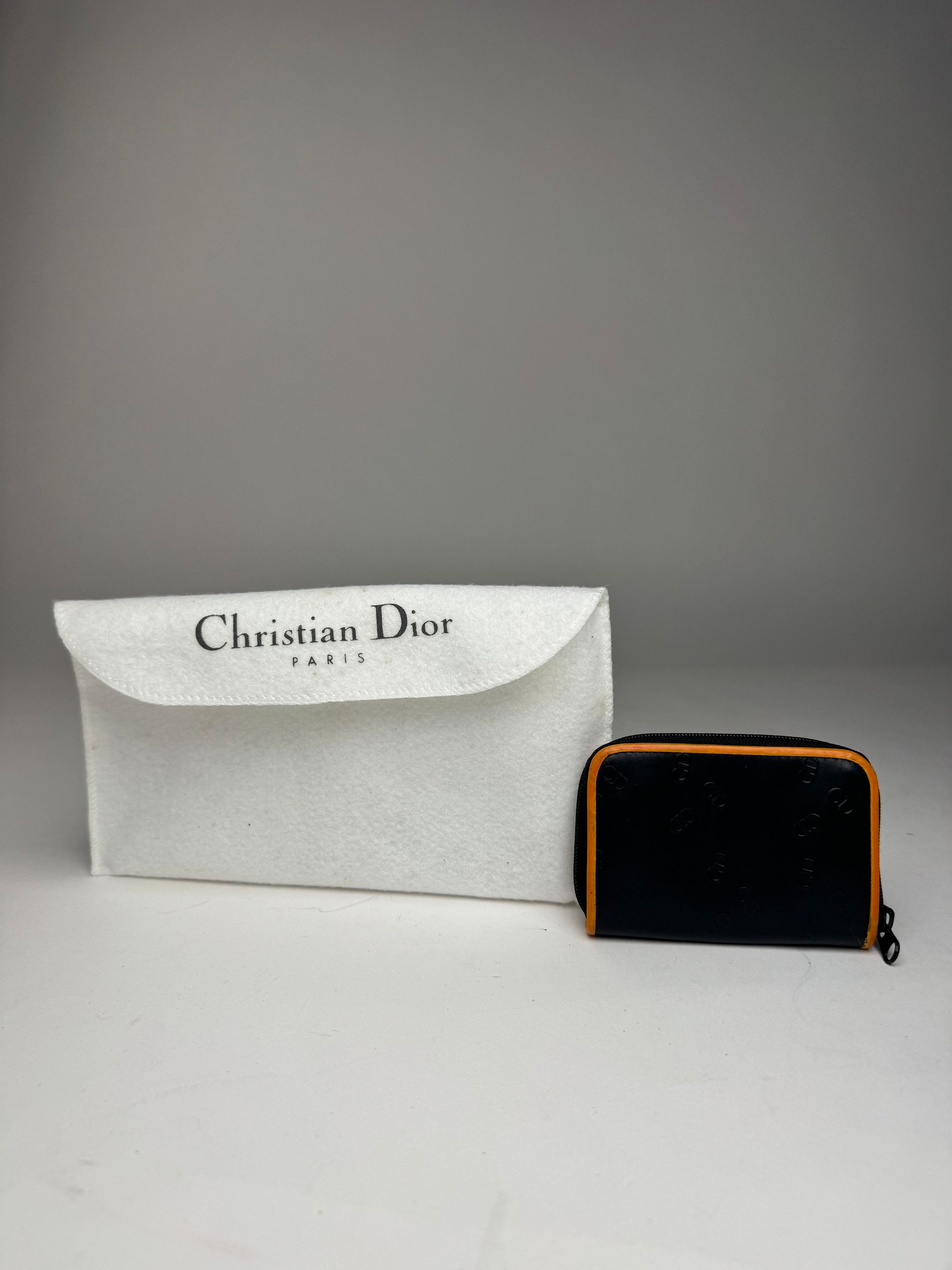 Dior Vintage Leather Card Holder Purse Black Brown Size ONE SIZE - 2 Thumbnail