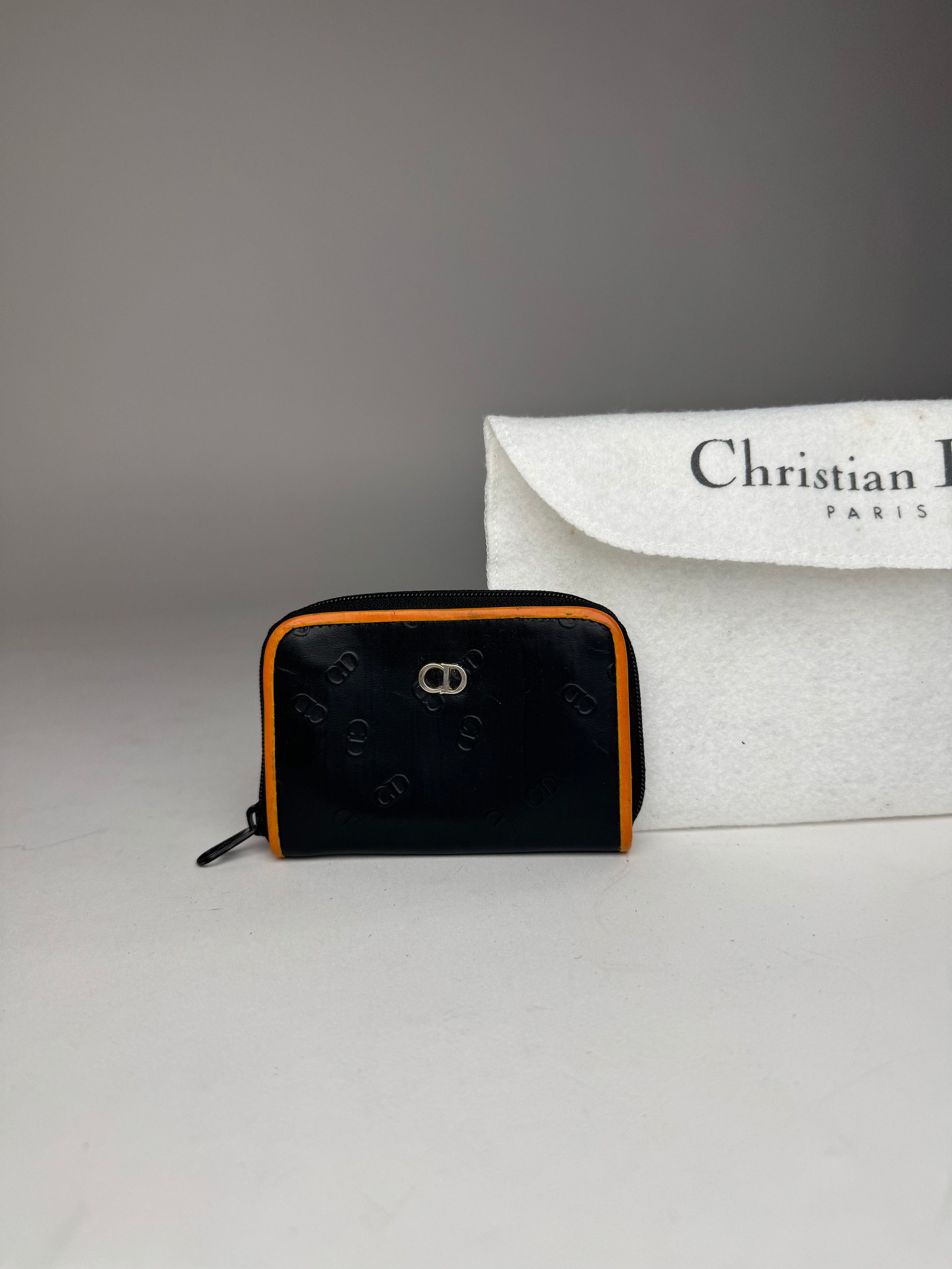 Dior Vintage Leather Card Holder Purse Black Brown Size ONE SIZE - 3 Thumbnail