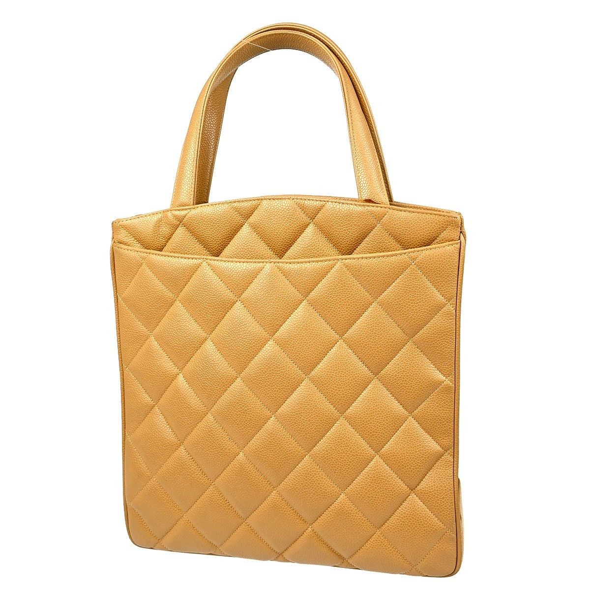 Chanel Chanel Vintage CC Lock Pocket Tote Quilted Caviar Size ONE SIZE - 2 Thumbnail