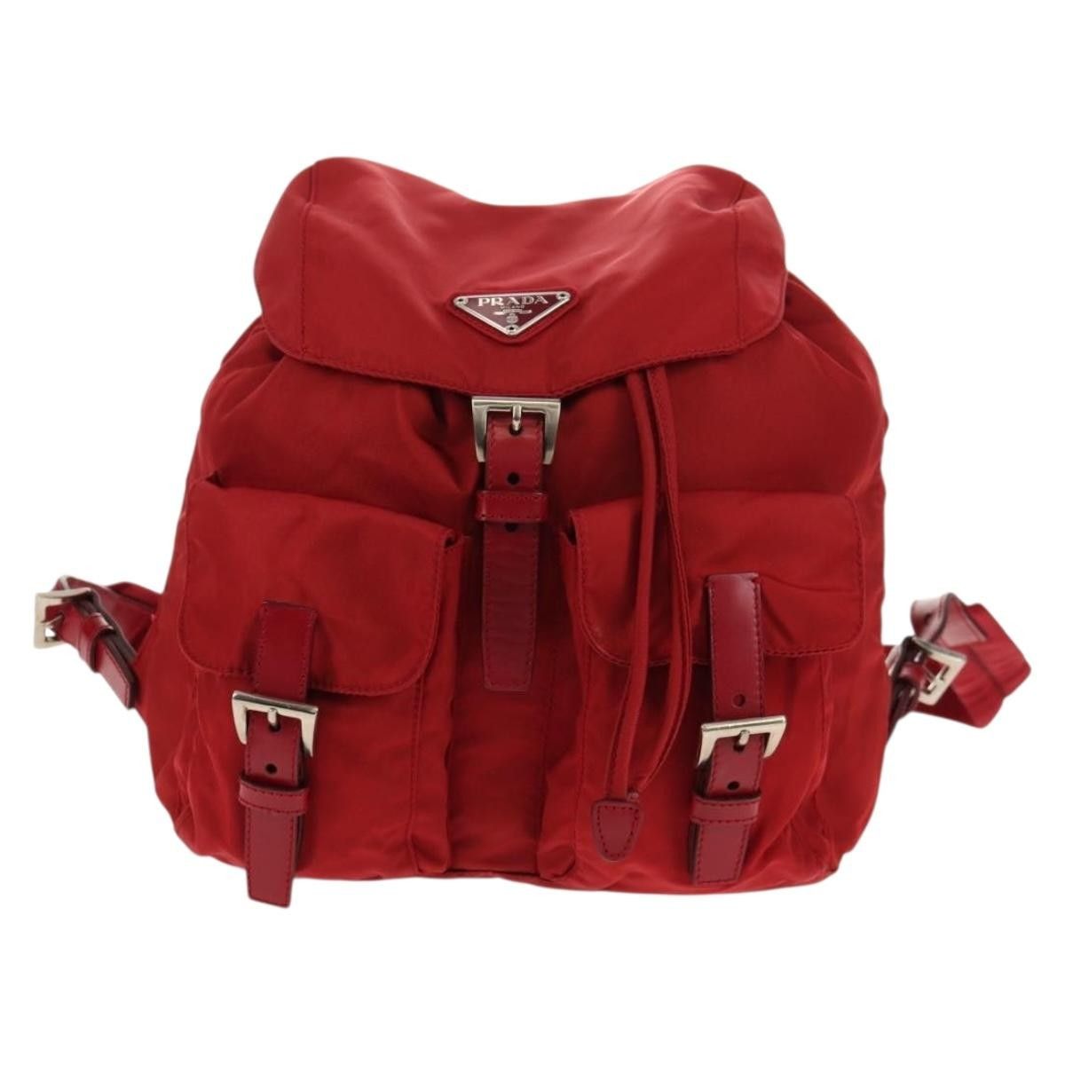 Prada Prada Vela Double Front Pocket Backpack Tessuto with Saffiano Leather Size ONE SIZE - 18 Thumbnail
