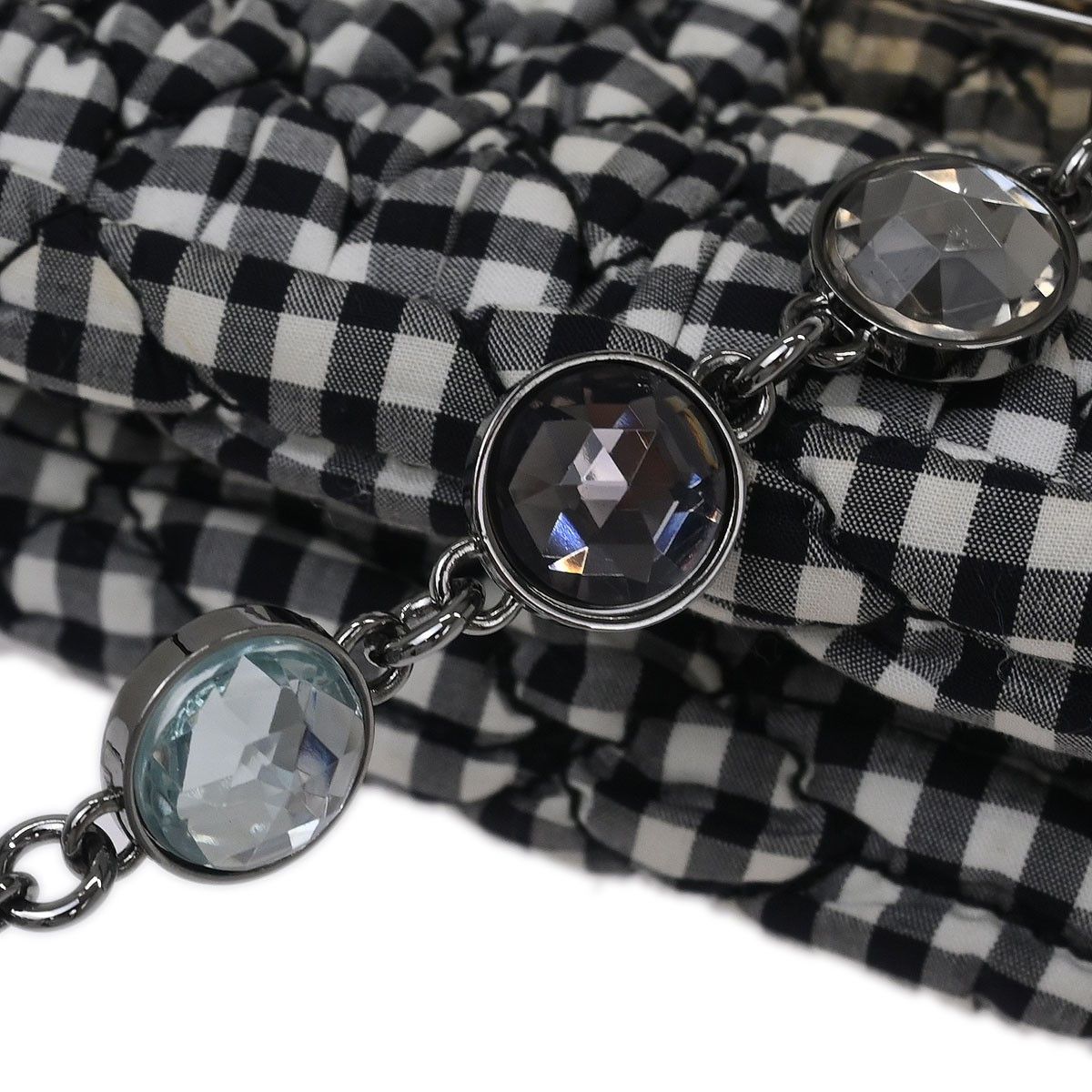 Miu Miu Miu Miu Crystal Clutch Matelasse Gingham Print Canvas Size ONE SIZE - 9 Thumbnail