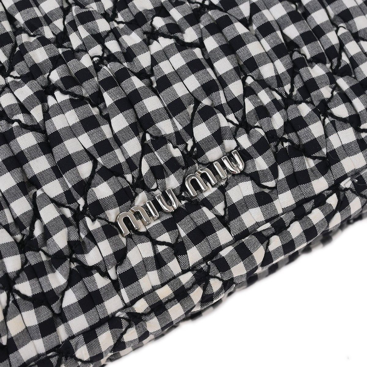 Miu Miu Miu Miu Crystal Clutch Matelasse Gingham Print Canvas Size ONE SIZE - 4 Thumbnail