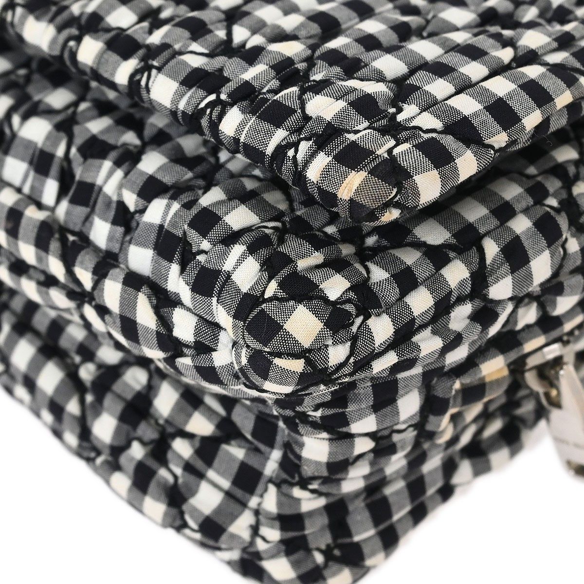 Miu Miu Miu Miu Crystal Clutch Matelasse Gingham Print Canvas Size ONE SIZE - 6 Thumbnail