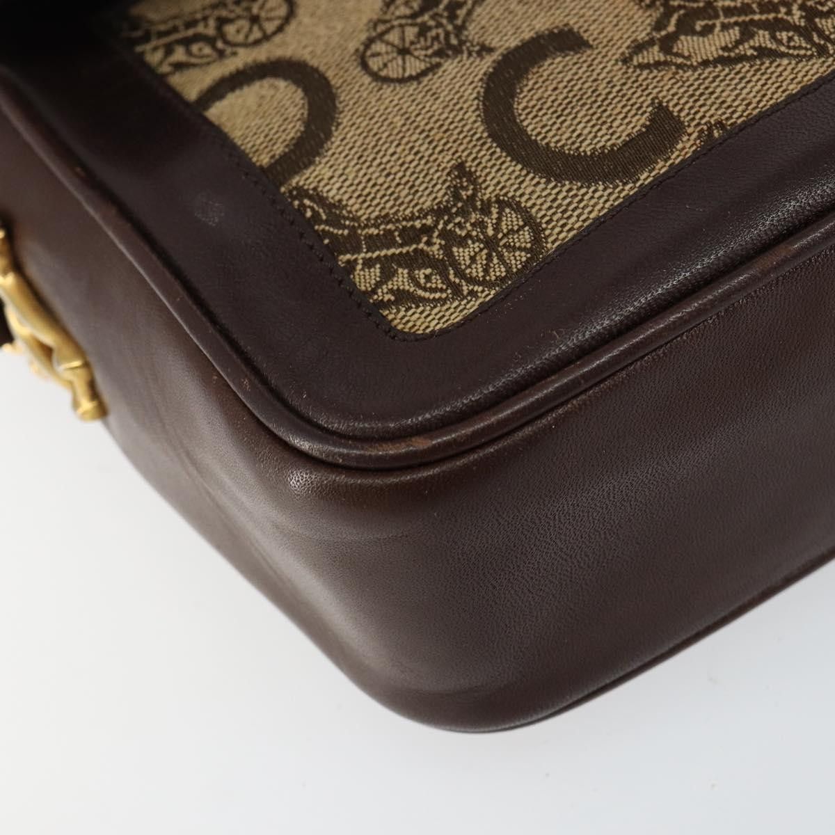 Celine Celine Vintage C Sulky Horsebit Shoulder bag Canvas and Leather Size ONE SIZE - 8 Thumbnail