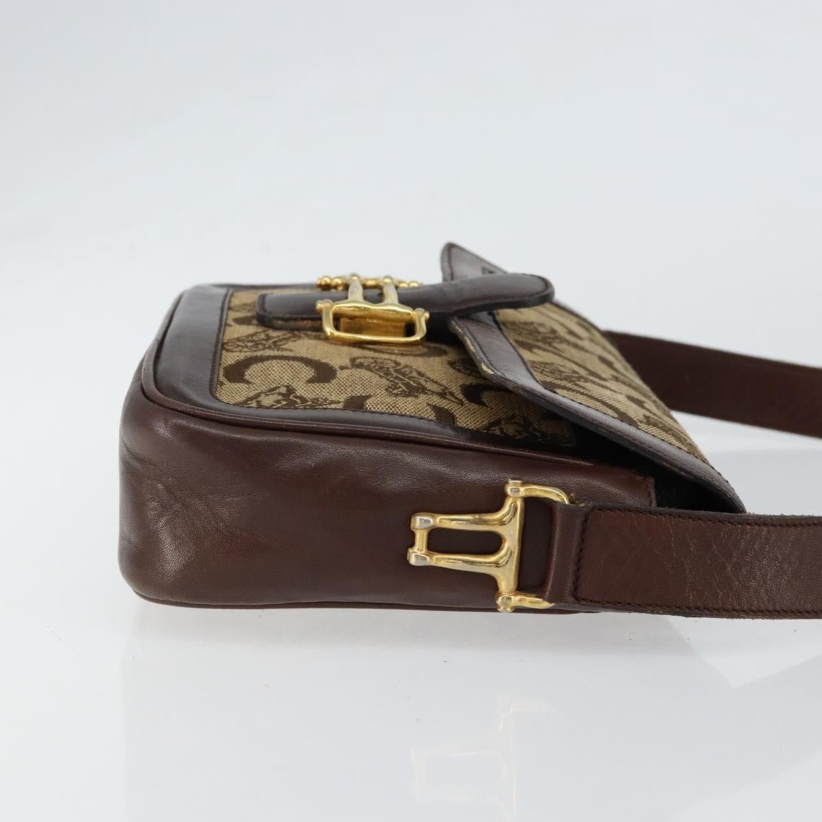 Celine Celine Vintage C Sulky Horsebit Shoulder bag Canvas and Leather Size ONE SIZE - 3 Thumbnail