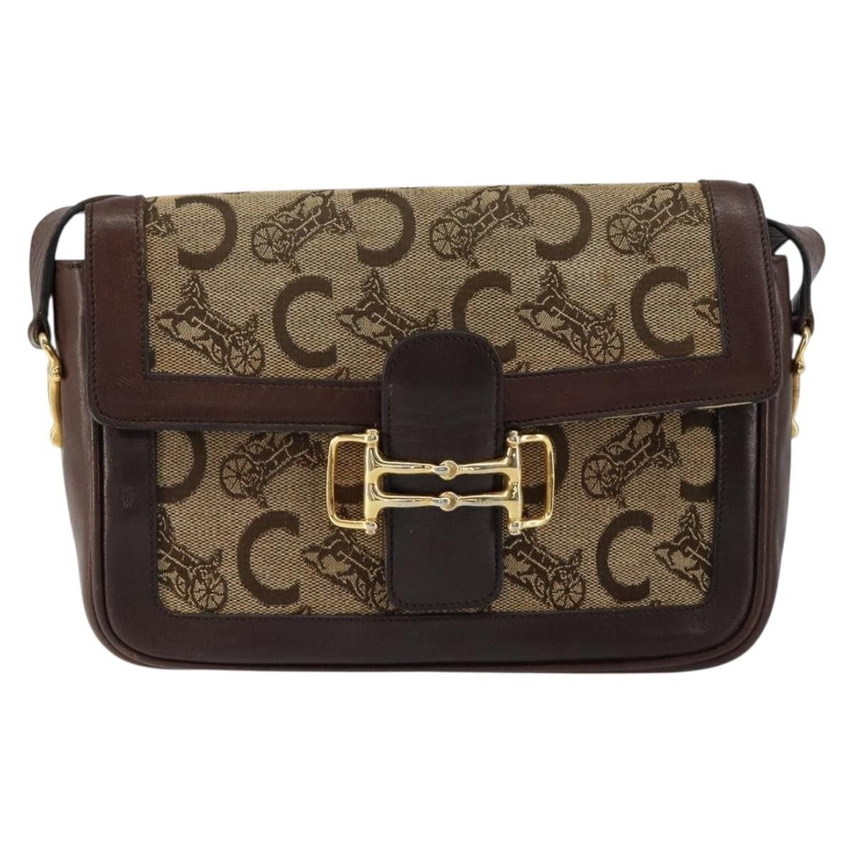 Celine Celine Vintage C Sulky Horsebit Shoulder bag Canvas and Leather Size ONE SIZE - 19 Thumbnail