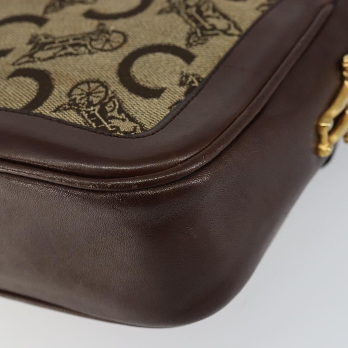 Celine Celine Vintage C Sulky Horsebit Shoulder bag Canvas and Leather Size ONE SIZE - 10 Thumbnail