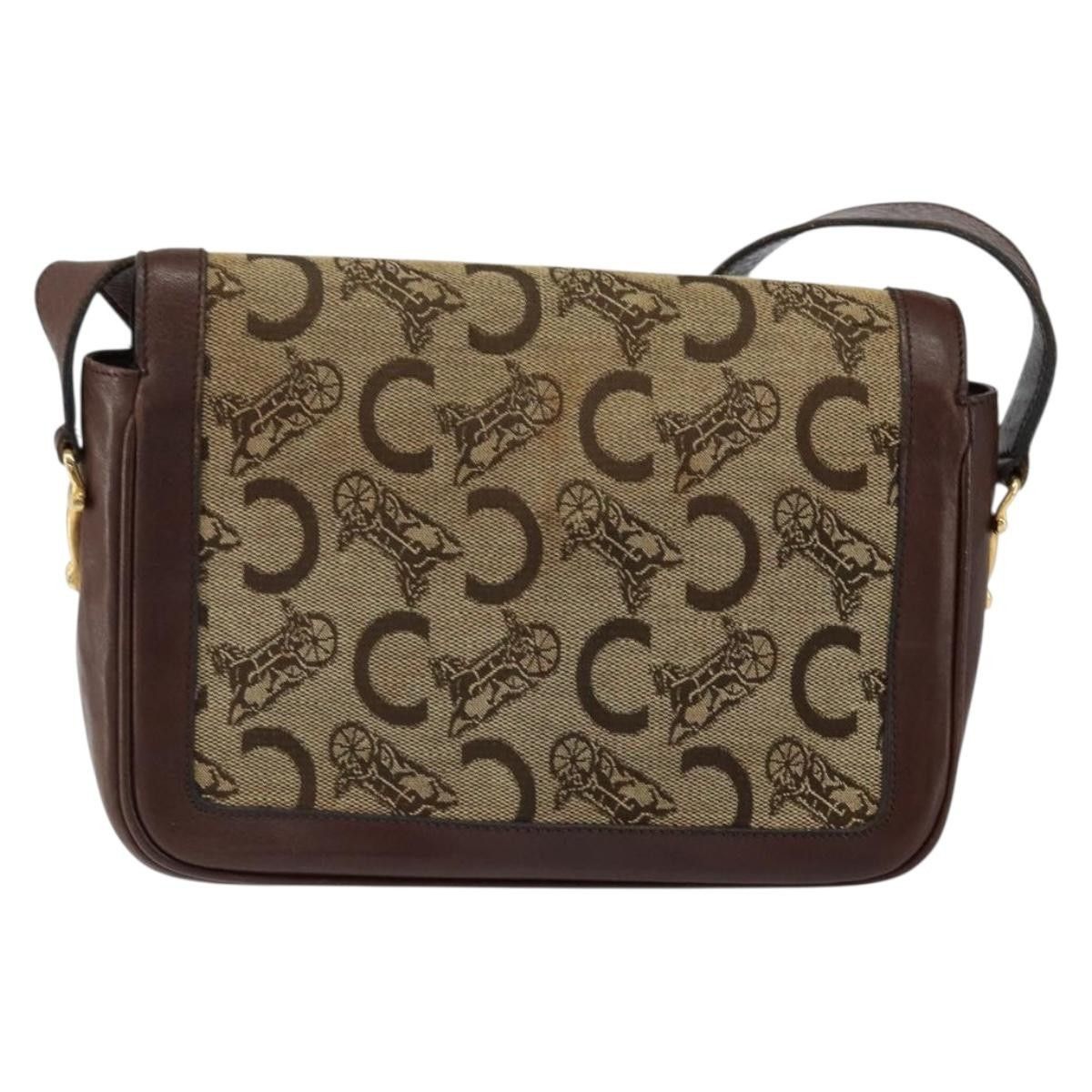 Celine Celine Vintage C Sulky Horsebit Shoulder bag Canvas and Leather Size ONE SIZE - 2 Thumbnail