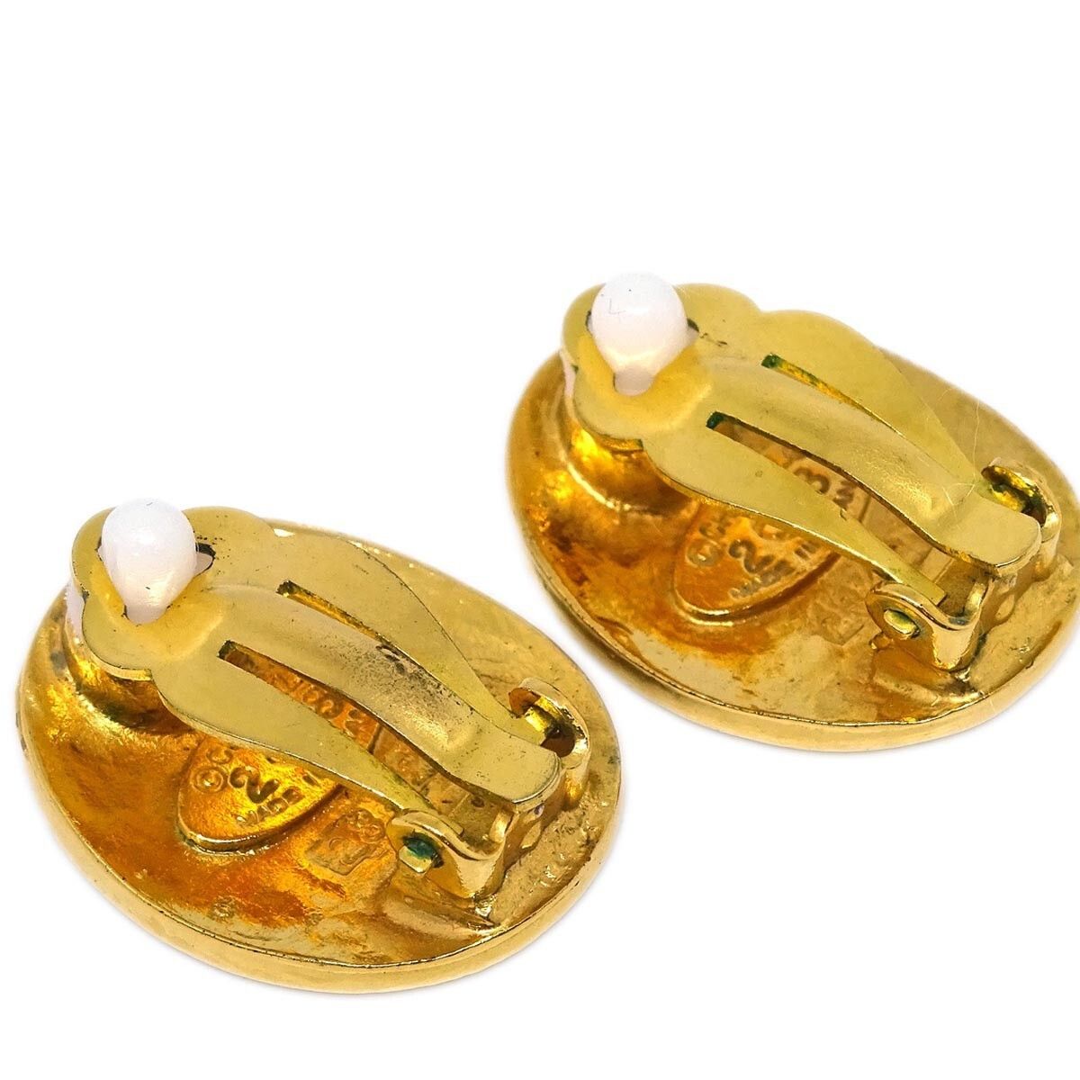 Chanel Chanel Vintage CC Oval Clip-On Earrings Metal Size ONE SIZE - 3 Thumbnail