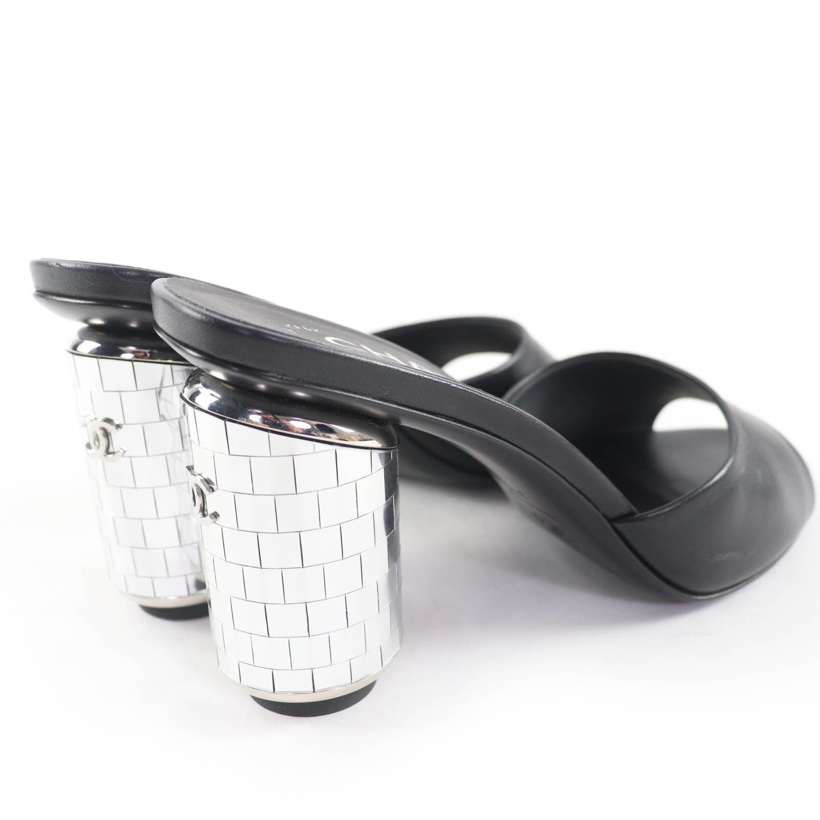 Chanel Chanel Chanel COCO Mark Mirror Leather Sandals Leather Shoes G45358 DUTY FREE for USA Size ONE SIZE - 3 Thumbnail