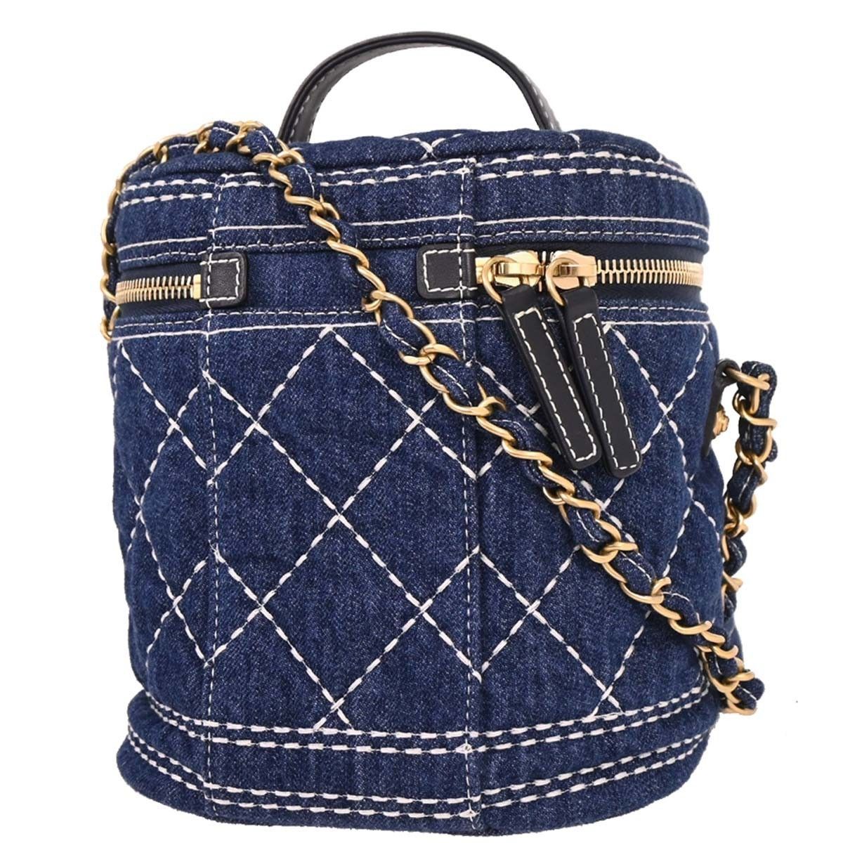 Chanel Chanel Vanity Case Quilted Denim Size ONE SIZE - 2 Thumbnail