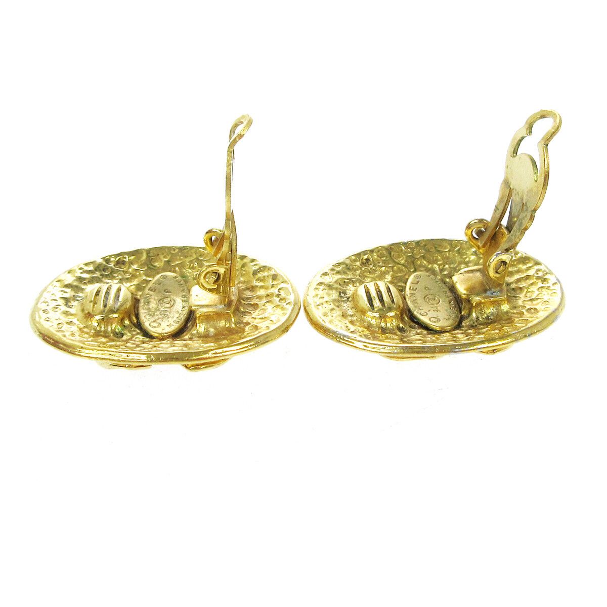 Chanel Chanel Vintage CC Button ovales Clip-On Gold-plated Size ONE SIZE - 4 Thumbnail