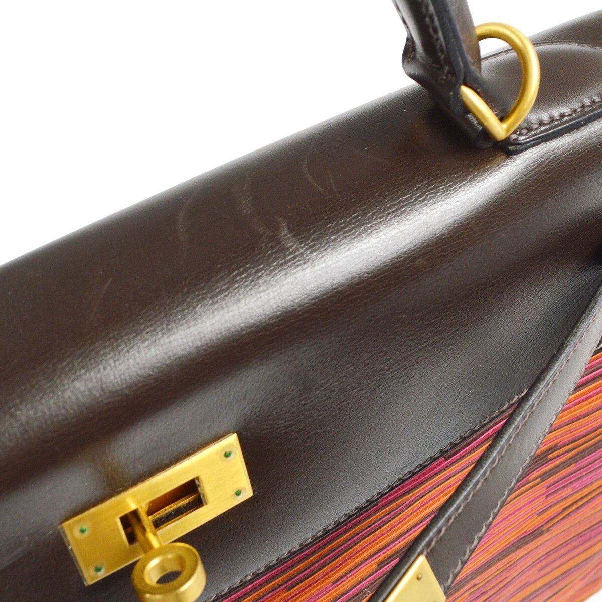 Hermes Hermes Kelly Handbag Vibrato and Box Calf with Gold Hardware Size ONE SIZE - 7 Thumbnail