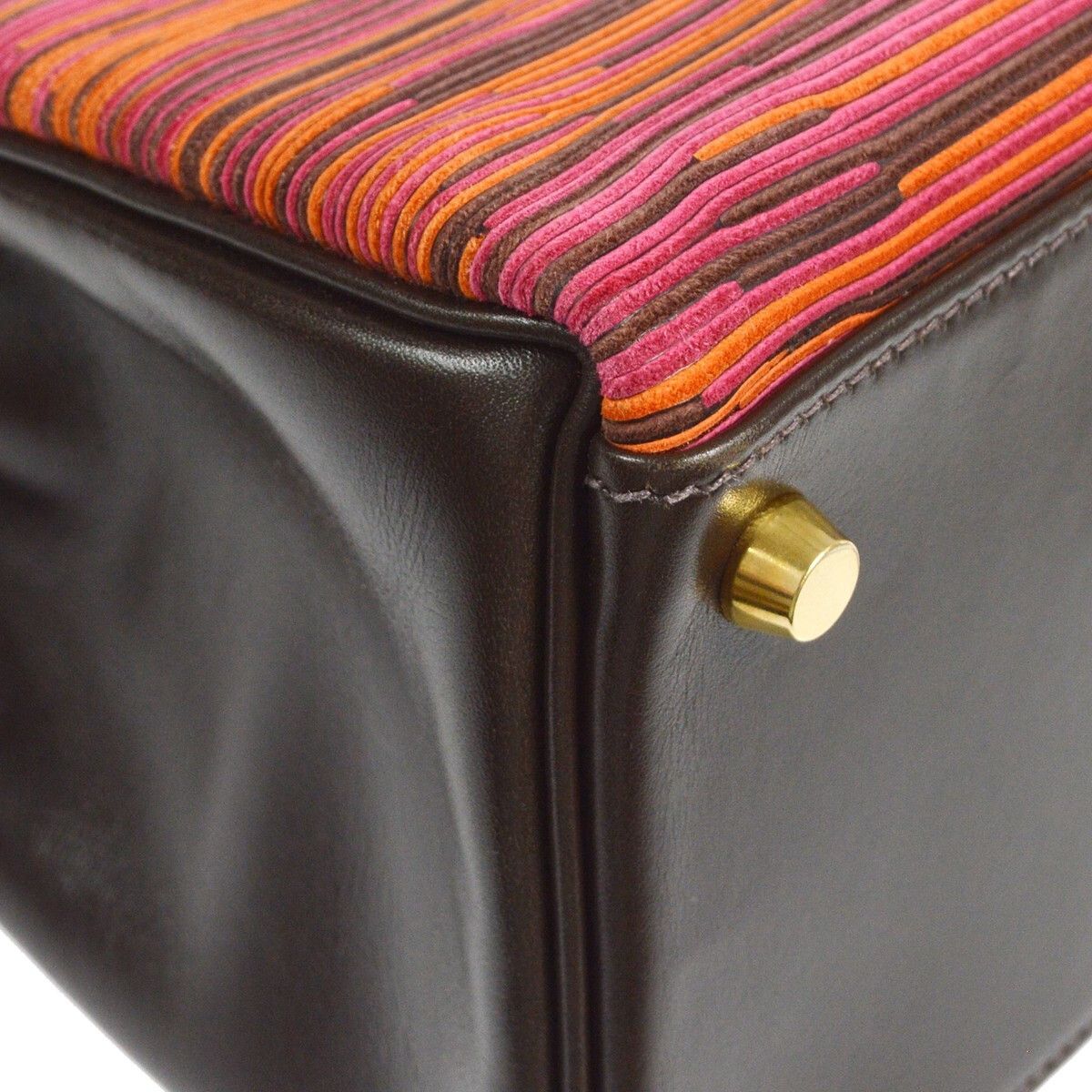 Hermes Hermes Kelly Handbag Vibrato and Box Calf with Gold Hardware Size ONE SIZE - 6 Thumbnail
