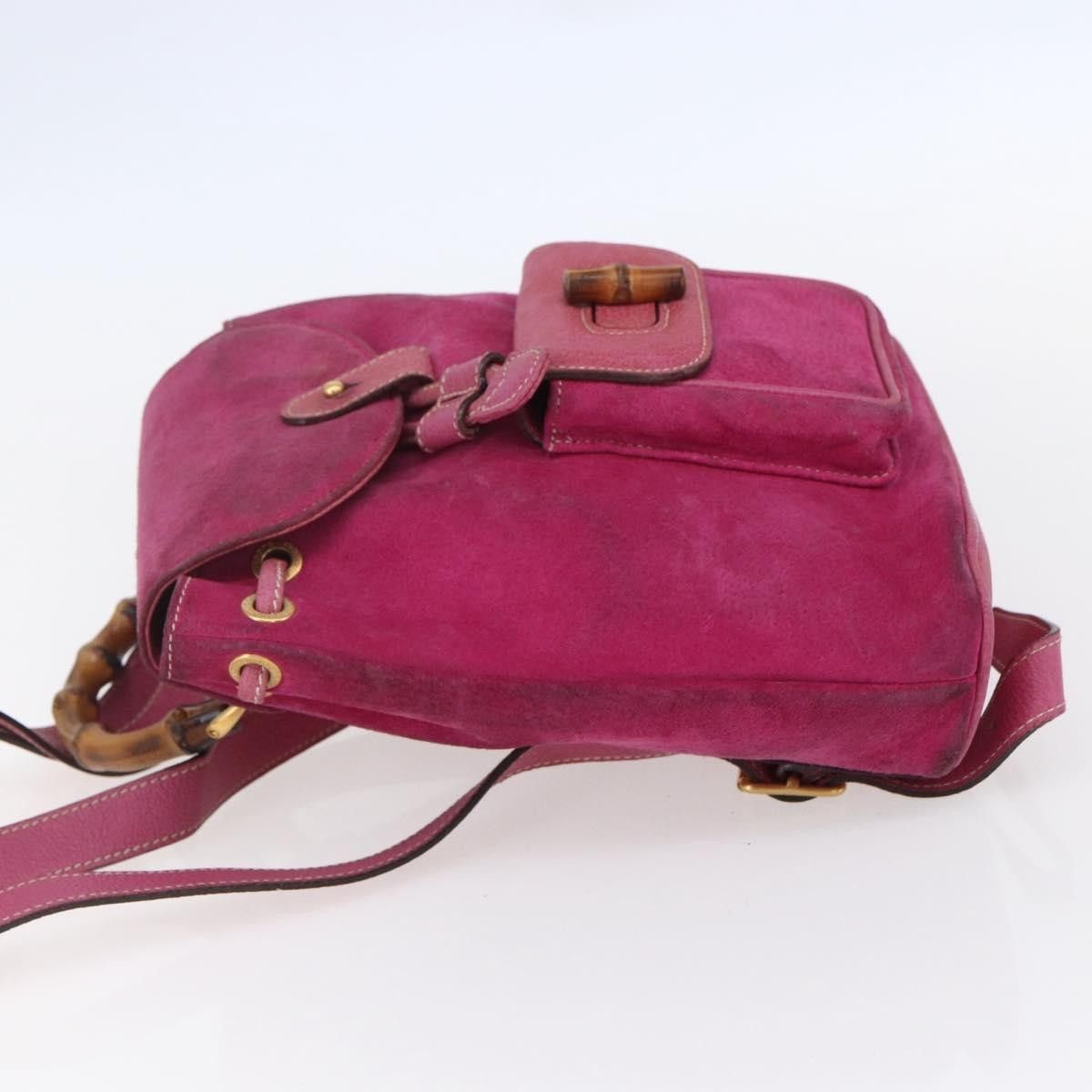 Gucci Gucci Vintage Bamboo Backpack Suede Size ONE SIZE - 3 Thumbnail