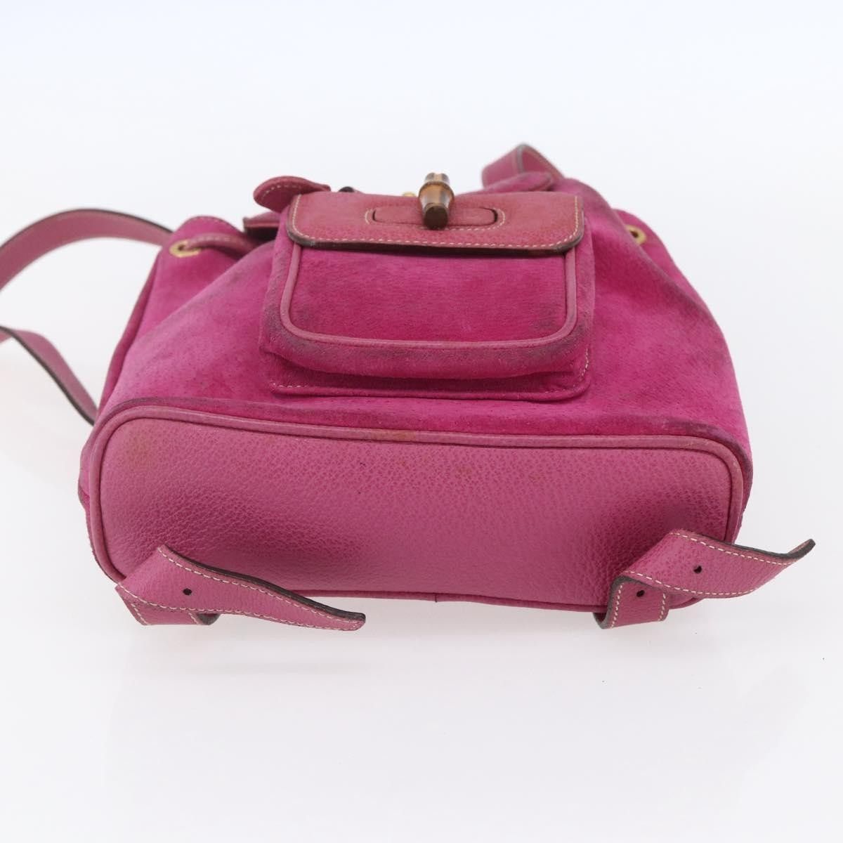 Gucci Gucci Vintage Bamboo Backpack Suede Size ONE SIZE - 15 Thumbnail